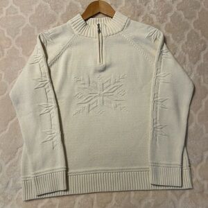 Christopher & Banks Cream Cotton Sweater